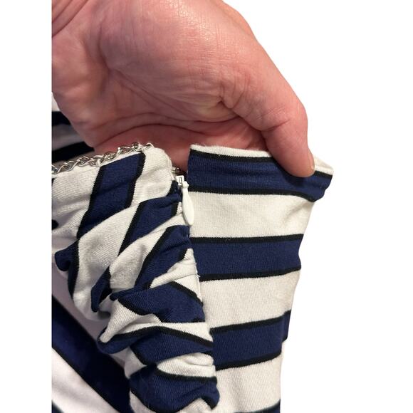 WHBM Blue and White Striped Top Removable Straps Size Small NWT - Picture 5 of 8
